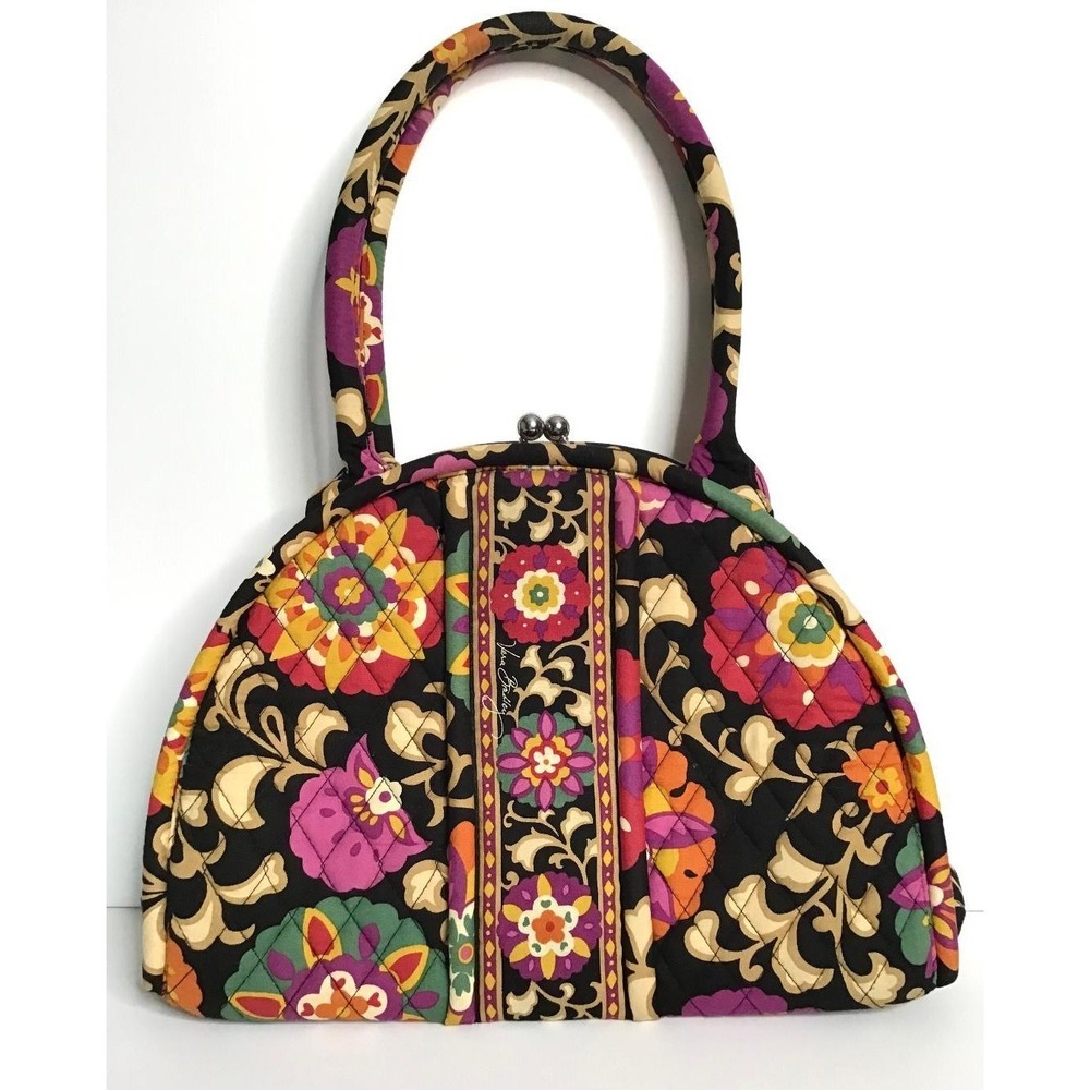 Vera Bradley Kisslock Handbag Quilted Floral Frame Bag Cottagecore Feminine Boho